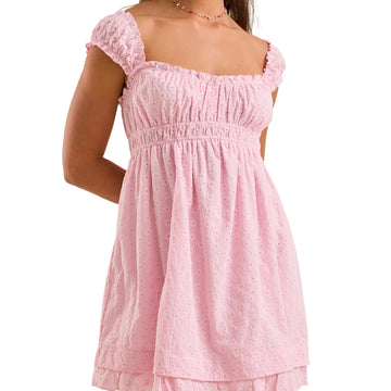 MQTIME  -  Women s Lace Trimmed Sleeveless Mini Dress with Sweetheart Neckline and Ruched Bust Detail - Flirty Summer Babydoll Dress with